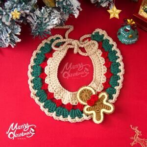 Christmas Crochet Bib Outfit for Plush Toys – Medium/Large Size (MXM-B25)